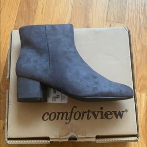 Comfortview Grey suede booties - 11WW - brand new!